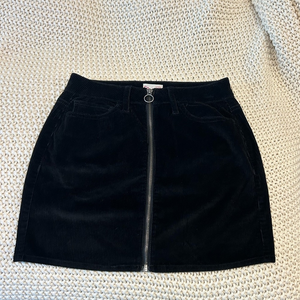 SO Black Corduroy Pencil Skirt